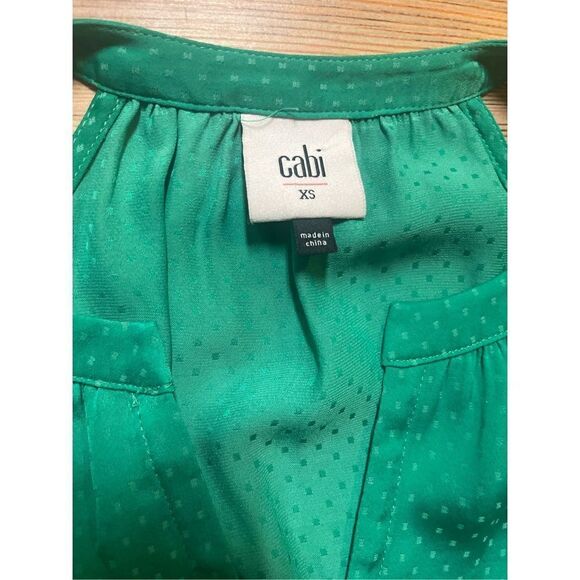 CAbi Green Lush Polka Swiss Dot Sleeveless Blouse Halter Top XS emerald - Picture 6 of 10